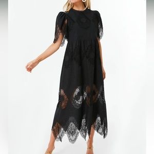 Tuckernuck Black Lace Midi Dress